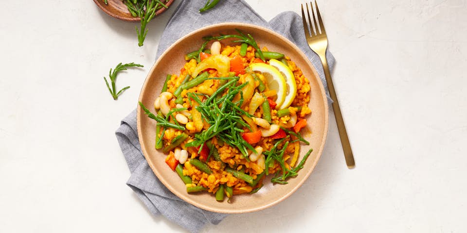 2025 26 WB VEGA VEGAN paella sperziebonen cannellini zeekraal 21182