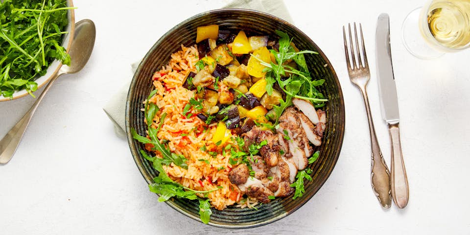 Baharat kip met tomatenpilav | Maaltijdbox recepten