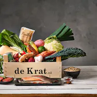 Aardappel-tonijnsalade met tomaten-paprikasoep