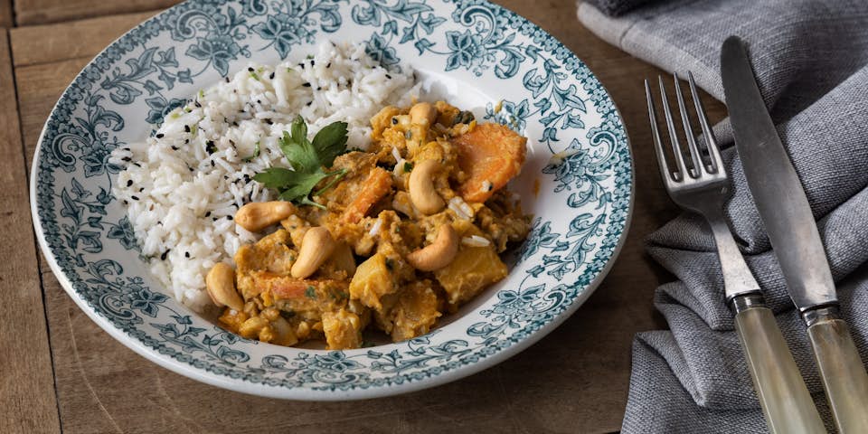 Kant en klaar maass pompoen mango curry
