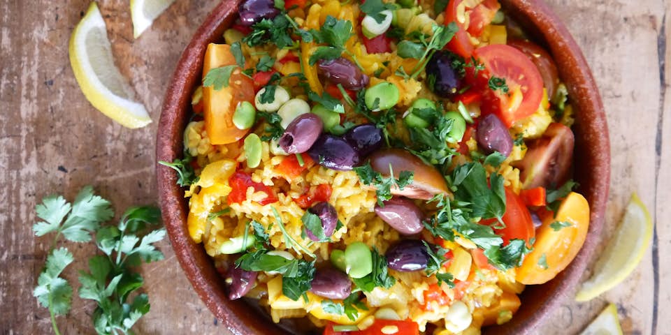 3112 Groentepaella Met Paprika En Tuinbonen