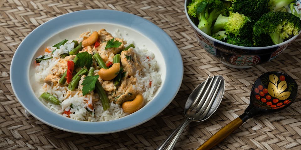 Rode curry met kip van de pastafabriek