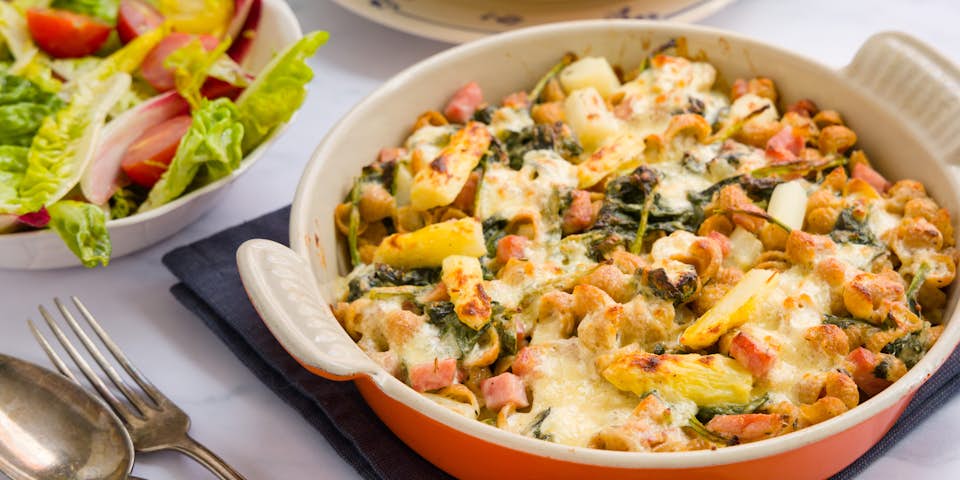 Pasta met ham en kaas en asperges | Maaltijdbox recepten