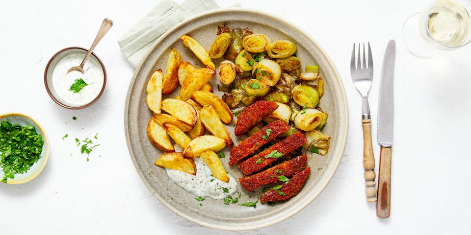 BOON chiliburger met gebakken aardappels en prei in beurre noissette | Maaltijdbox recepten