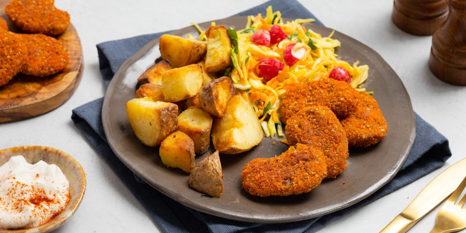 BOON nuggets met Frieslander aardappelen en coleslaw | Maaltijdbox recepten